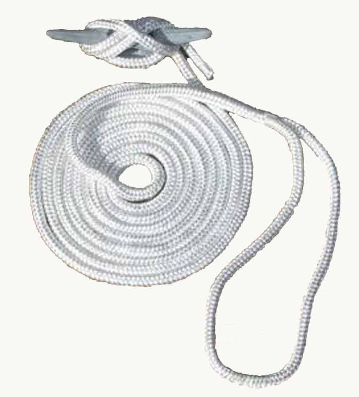 præ-splejset dobbelt flettet nylon 35' dock line hvid - 53458