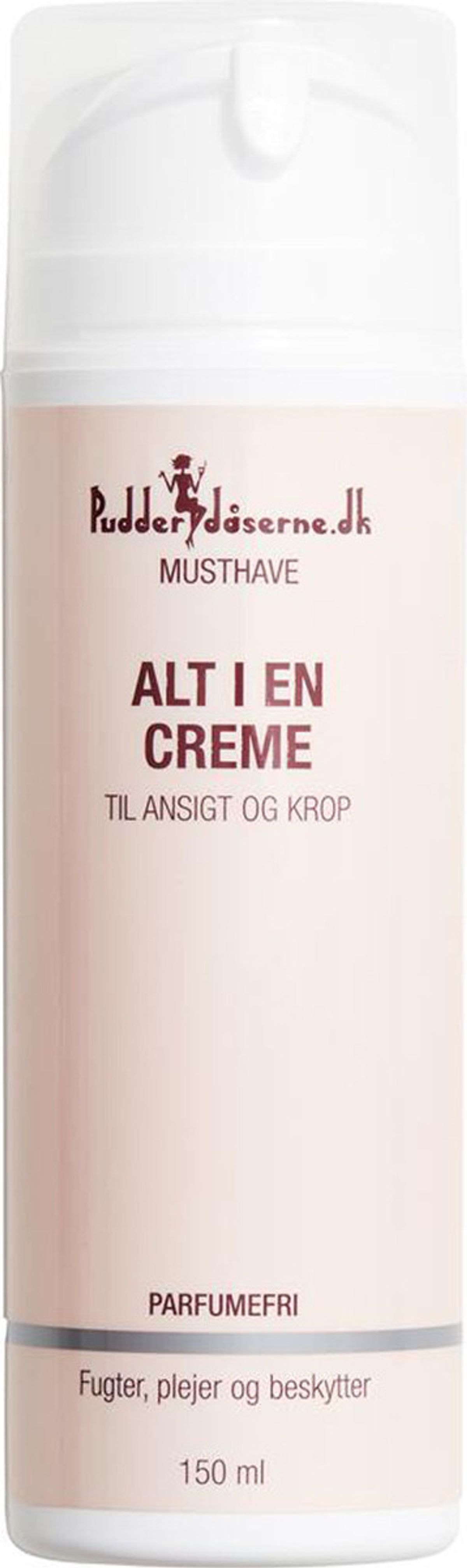 Pudderdåserne musthave alt i en creme til ansigt og krop parfumefri 150ml