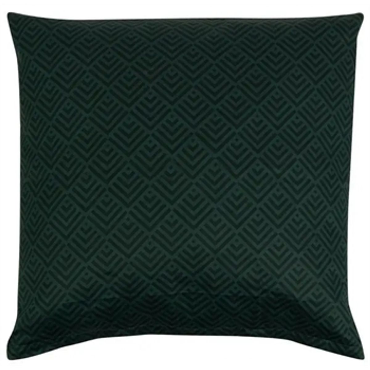 Pudebetræk 50x70 cm - Square Green - Mørke grøn - 100% Økologisk Bomuldssatin