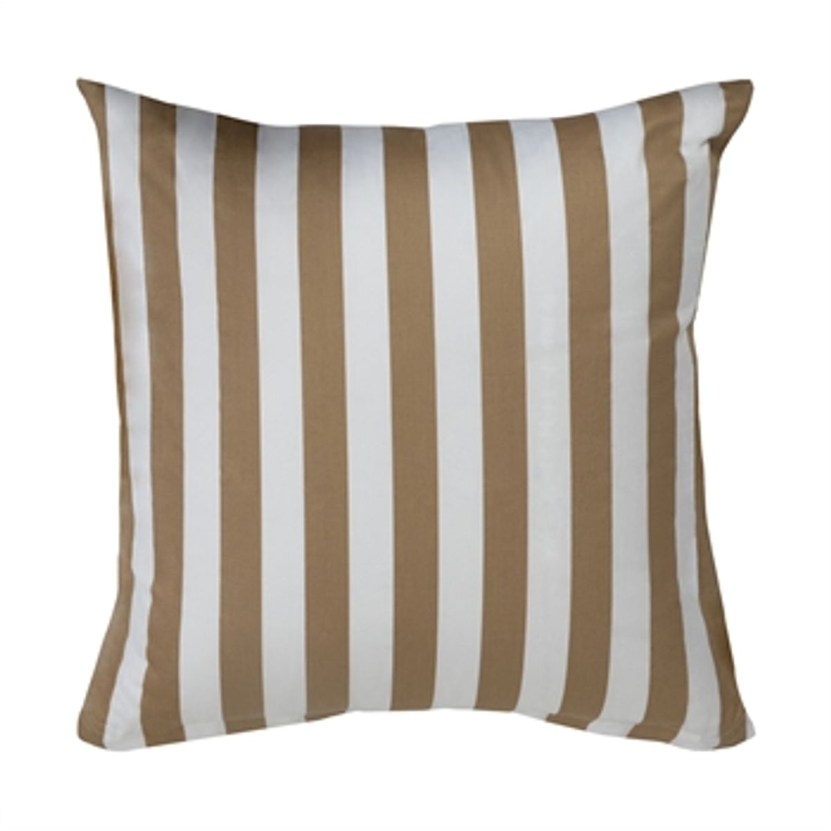 Pudebetræk 60x63 cm - Blødt bomuldssatin - Nordic Stripe - Sandfarvet og hvidt