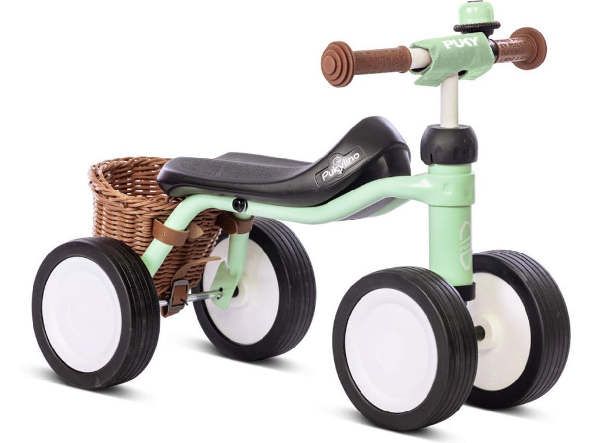 Puky Pukylino - Løbecykel fra 1 år/75 cm - Inkl Kurv og Ringklokke- Pastel Grøn