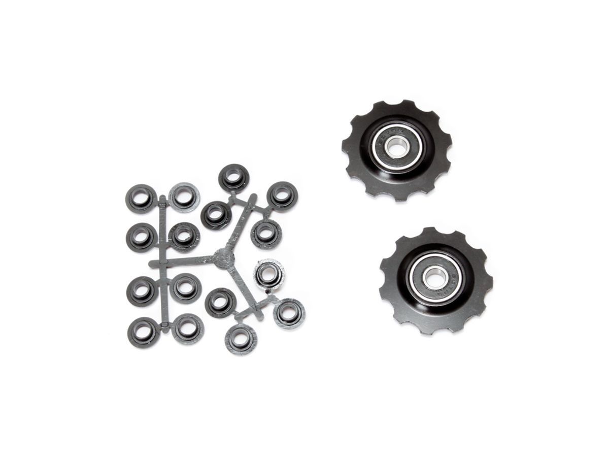 Pulleyhjul 11 tands i aluminium sort med lukkede lejer - Shimano 9 og 10 gear