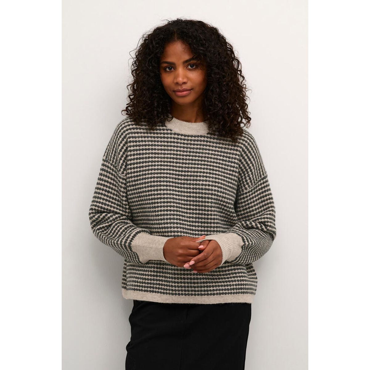 Pullover - Strik - KAellery - Grey/Black - Kaffe