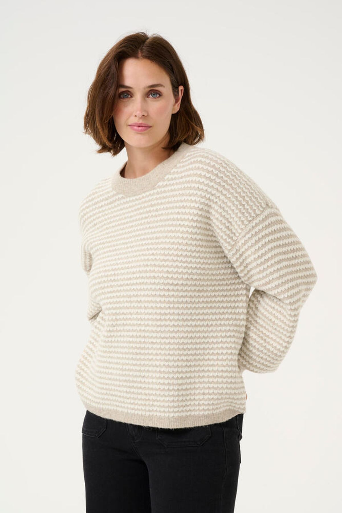 Pullover - Strik - KAellery - Grey/Chalk - Kaffe