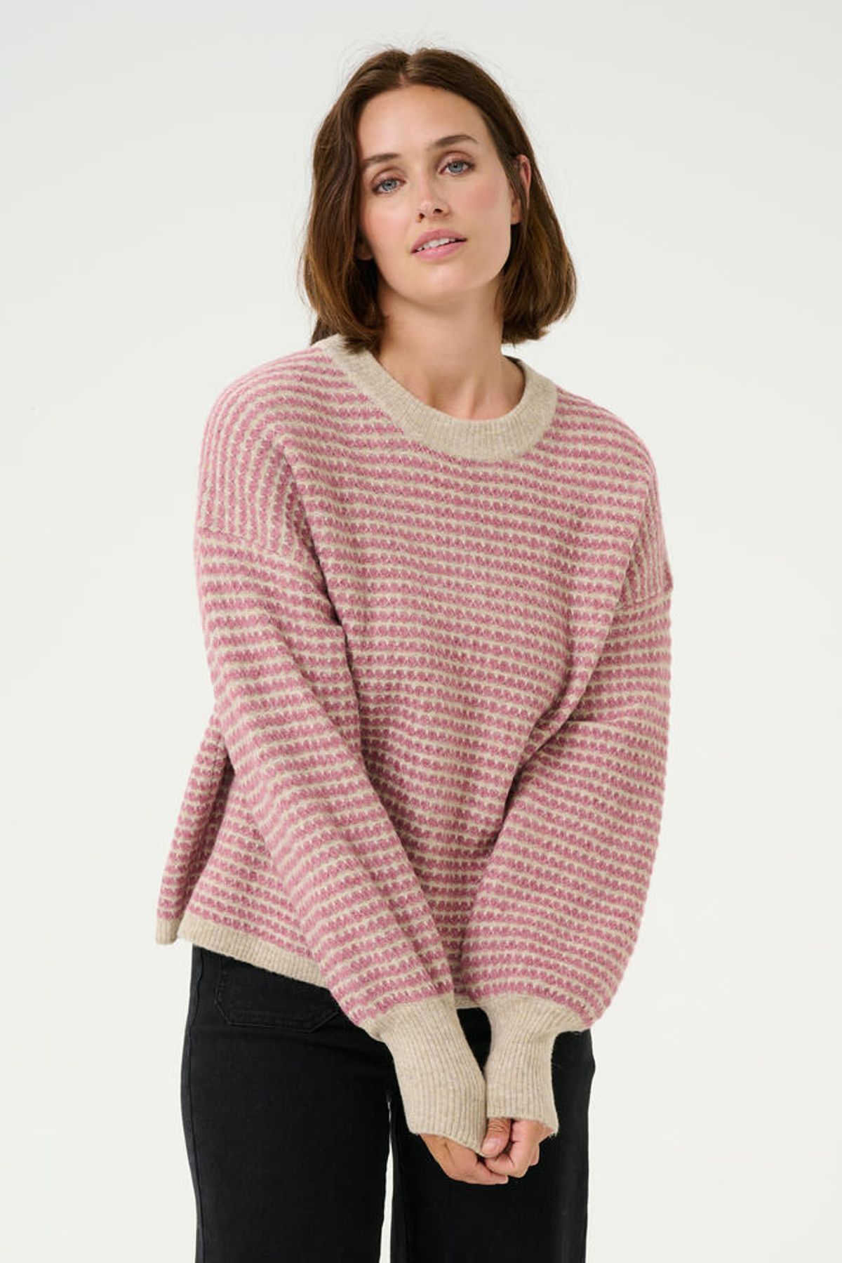 Pullover - Strik - KAellery - Grey/Rose - Kaffe