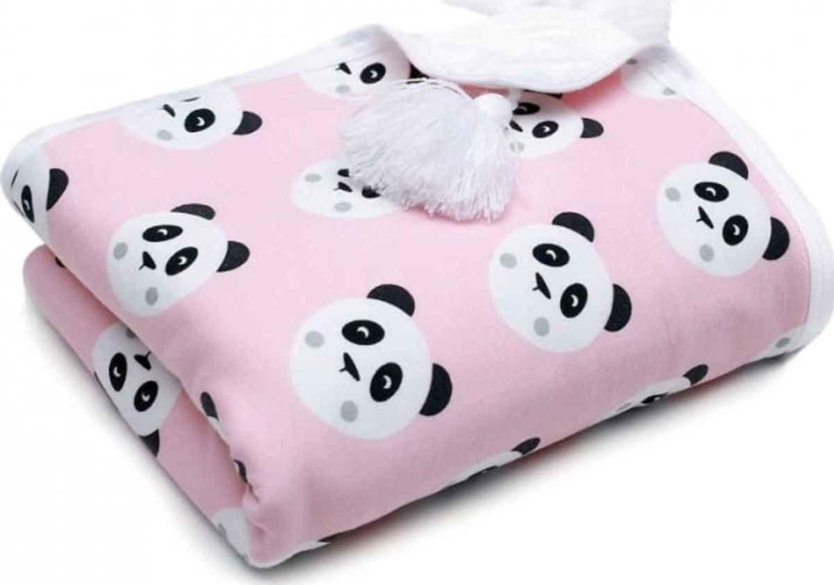 Pulp-Blanket Double-Sided 85X85cm Panda Bu Ki Pink