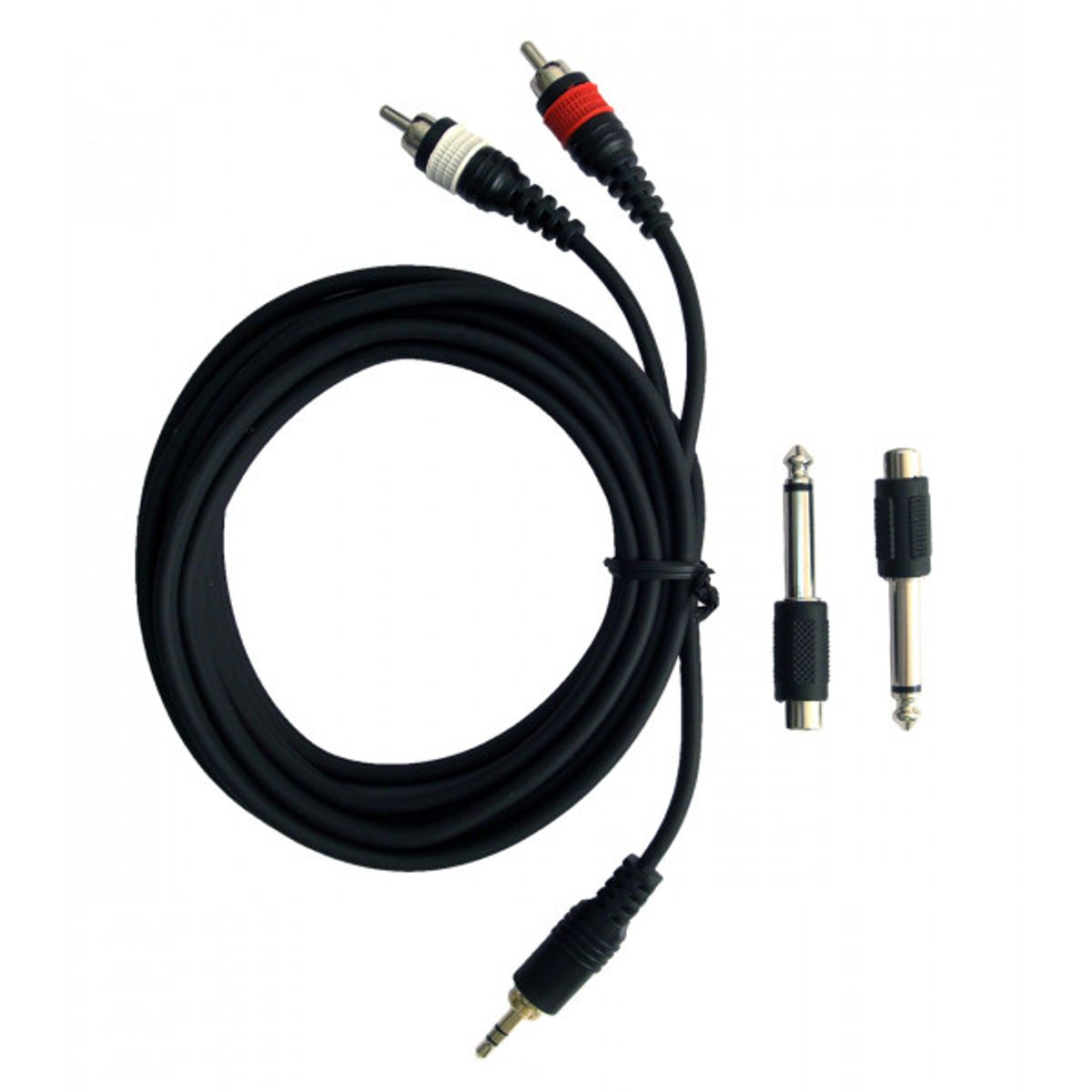 Pulse Kabel 3M Mini Stereo Jack til 2RCA+2 jackadaptere