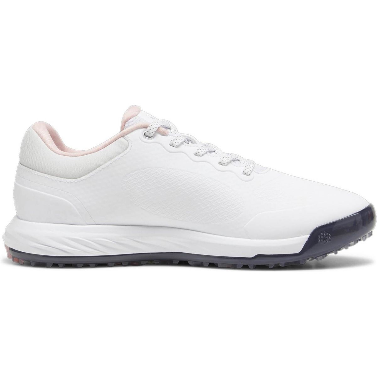 Puma Alphacat Nitro Vandtætte Dame Golfsko Uden Spikes - Puma White/Deep Navy/Peach Smoothie - Str. 40 1/2 Normal