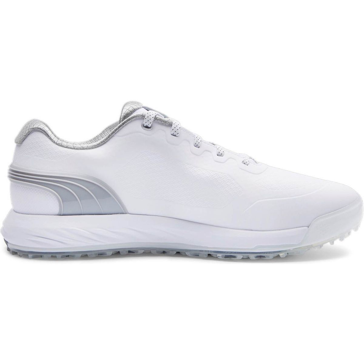 Puma Alphacat Nitro Vandtætte Herre Golfsko Uden Spikes - Puma White/Flat Light Gray/Puma Silver - Str. 46 Normal