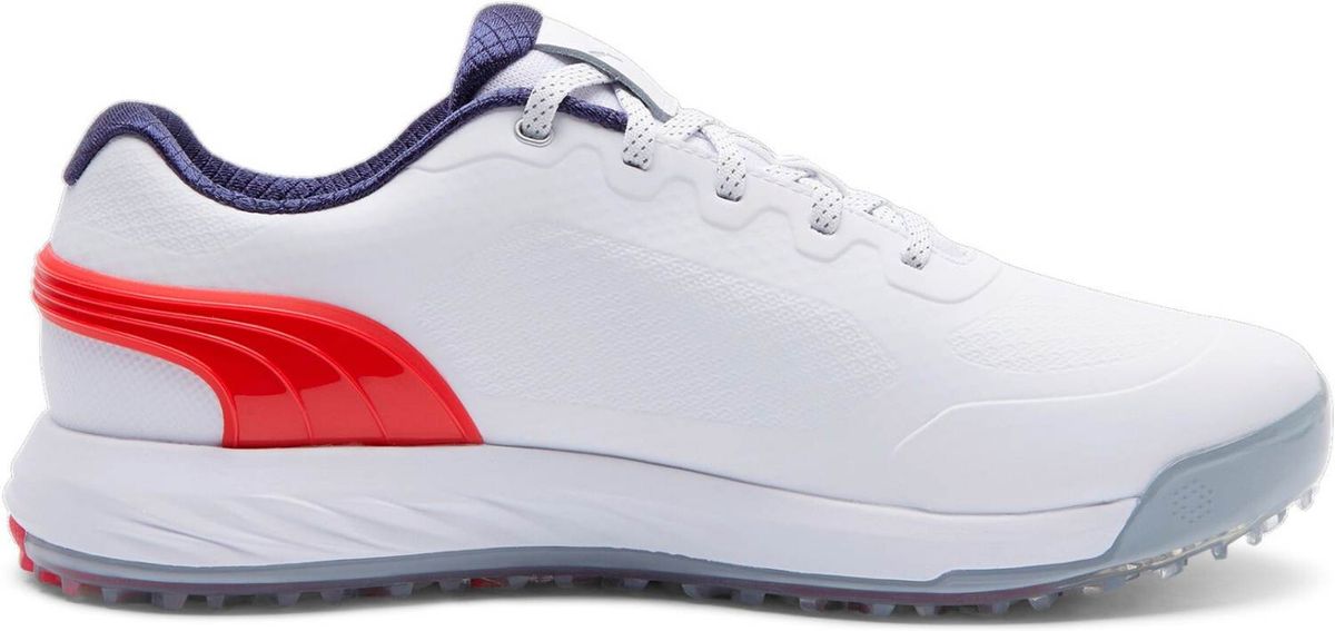 Puma Alphacat Nitro Vandtætte Herre Golfsko Uden Spikes - Puma White/For All Time Red/Puma Navy - Str. 39 Normal