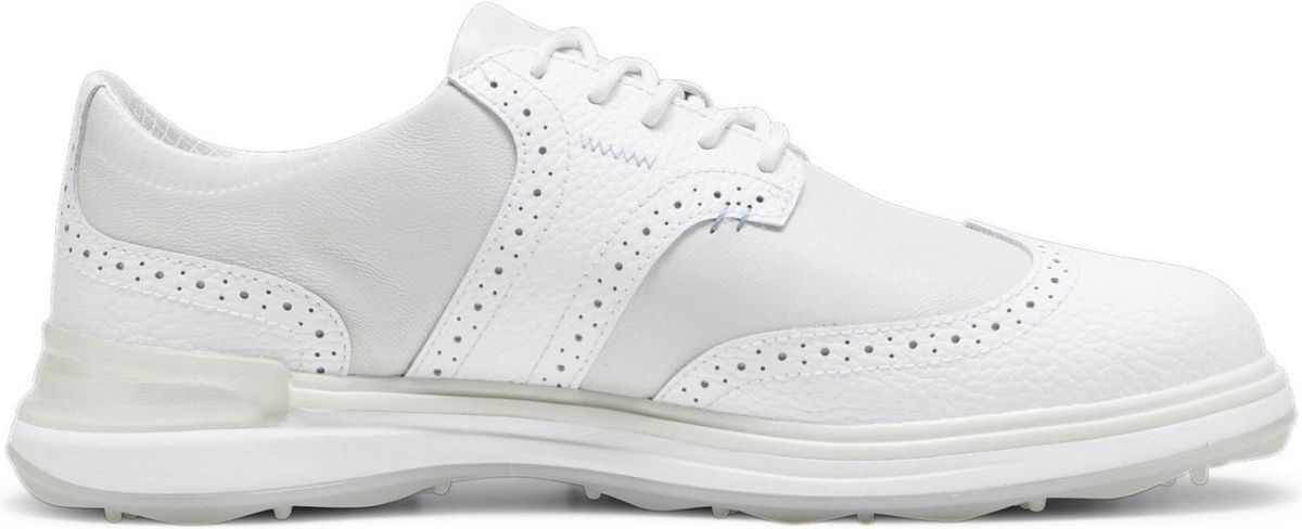 Puma Avant Wingtip Vandtætte Herre Golfsko Uden Spikes - Puma White/Feather Gray - Str. 40 Normal