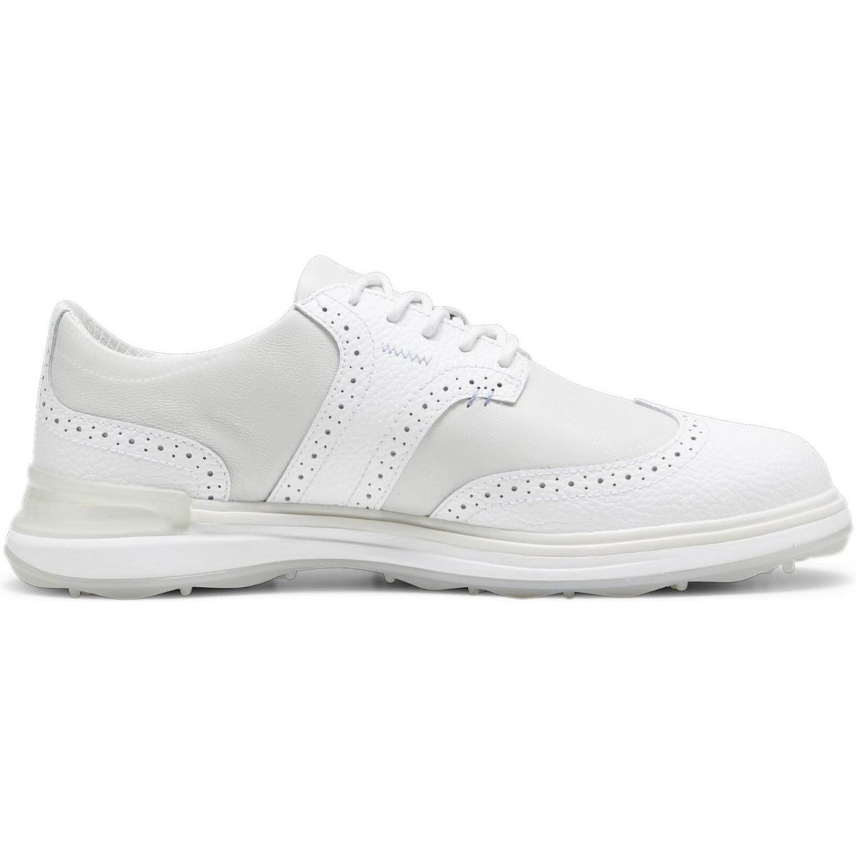 Puma Avant Wingtip Vandtætte Herre Golfsko Uden Spikes - Puma White/Feather Gray - Str. 41 Normal