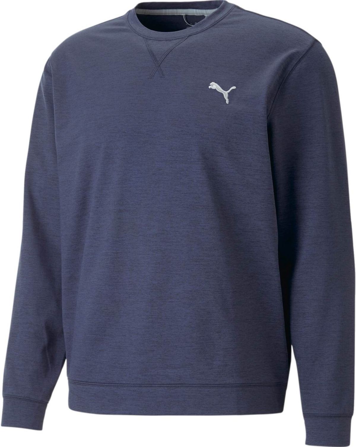 Puma Cloudspun Heather Crewneck (Bryst logo) Herre Pullover - Navy Blazer Heather - Str. M