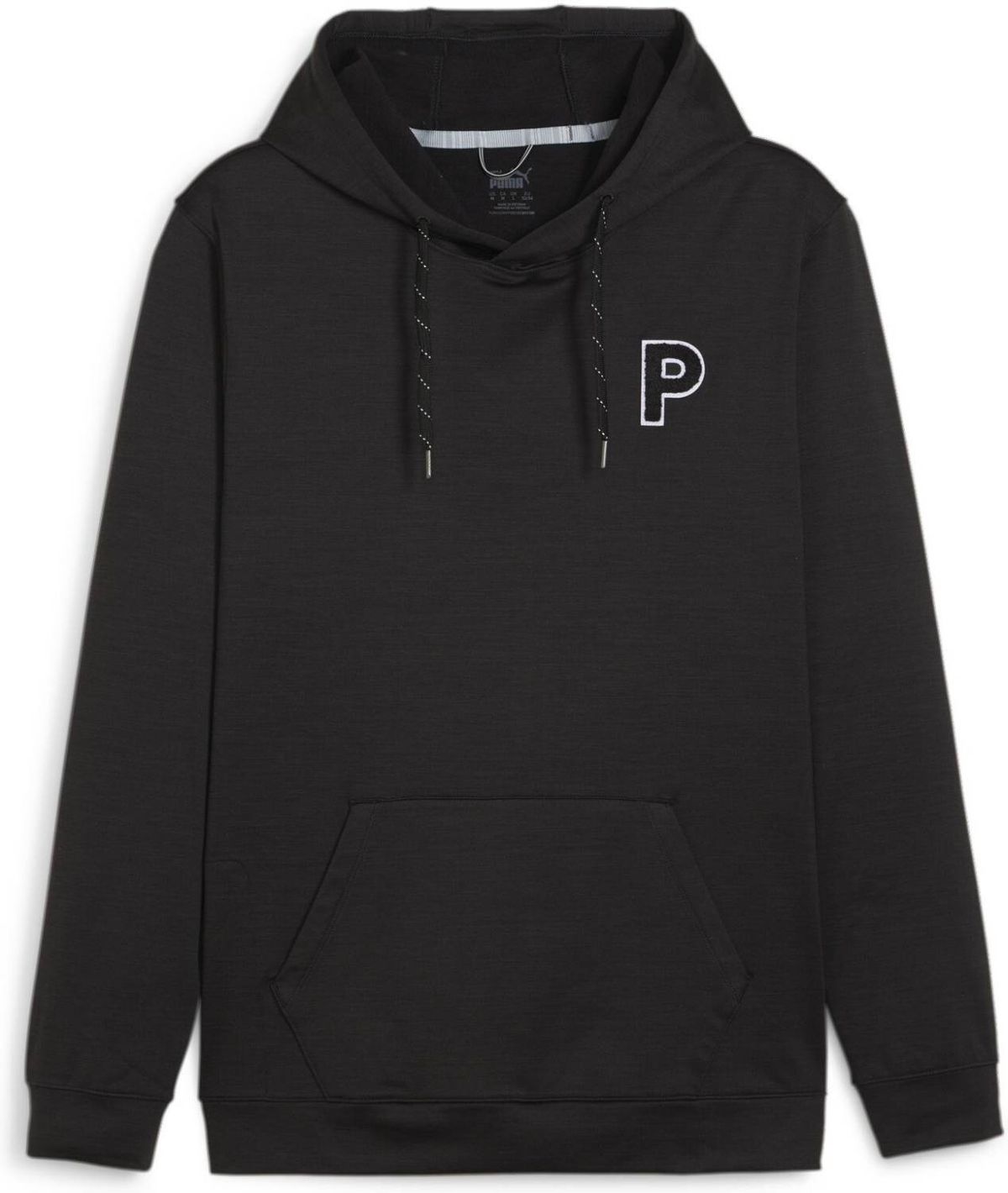 Puma Cloudspun Patch Hoodie (2024) Herre Pullover - Puma Black Heather - Str. S