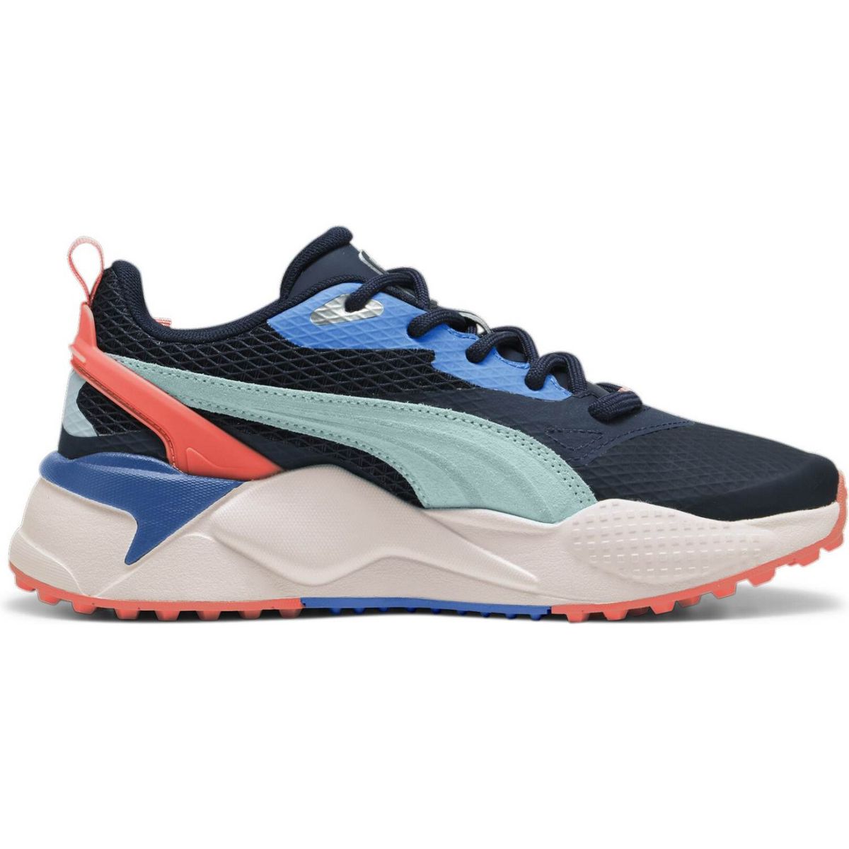 Puma Gs-X Efekt Vandtætte Dame Golfsko Uden Spikes - Deep Navy/Silver Sky/Melon Punch - Str. 37 Normal