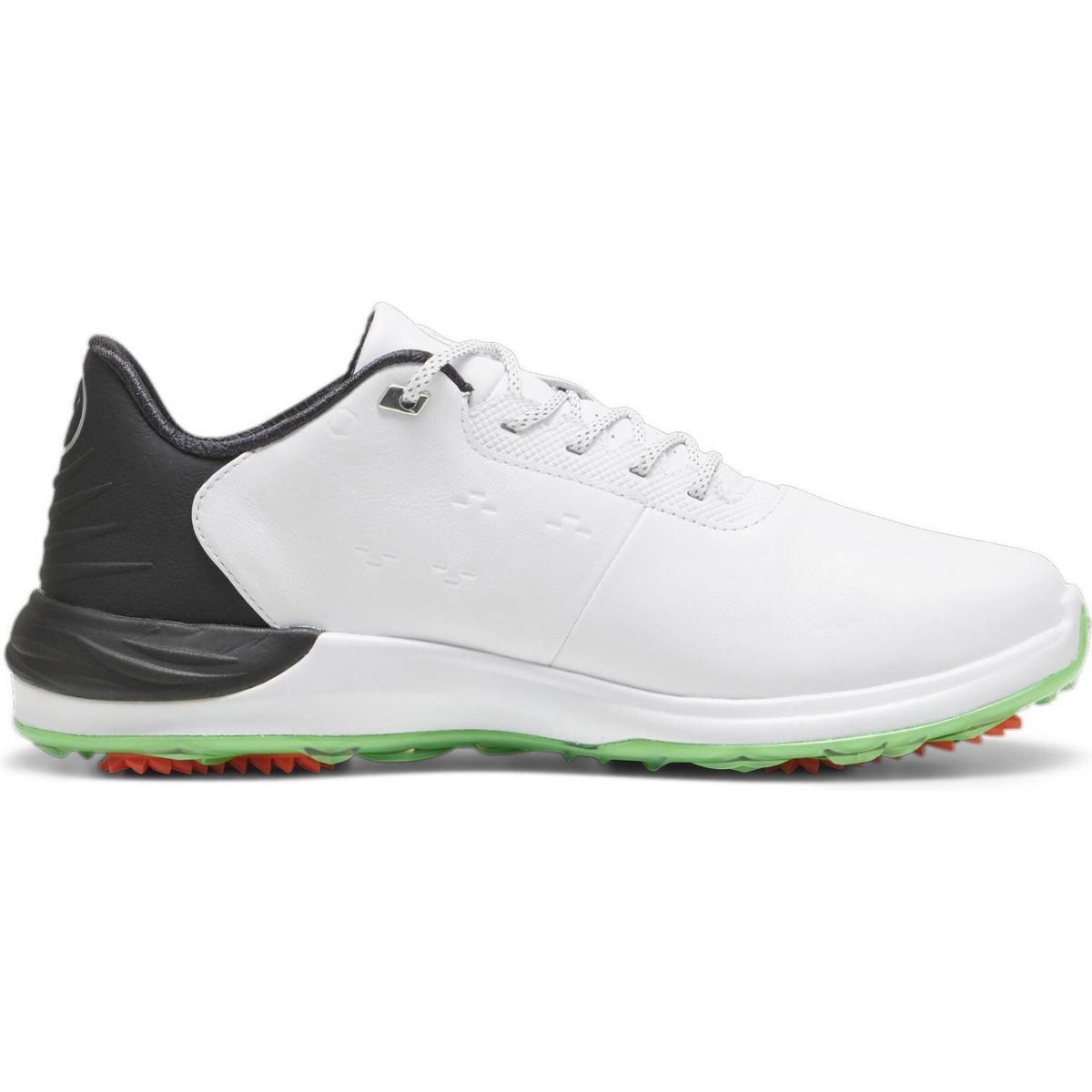 Puma Phantomcat Nitro Plus Vandtætte Herre Golfsko Med Spikes - Puma White/Puma Black/Fluro Green Pes - Str. 44 1/2 Normal