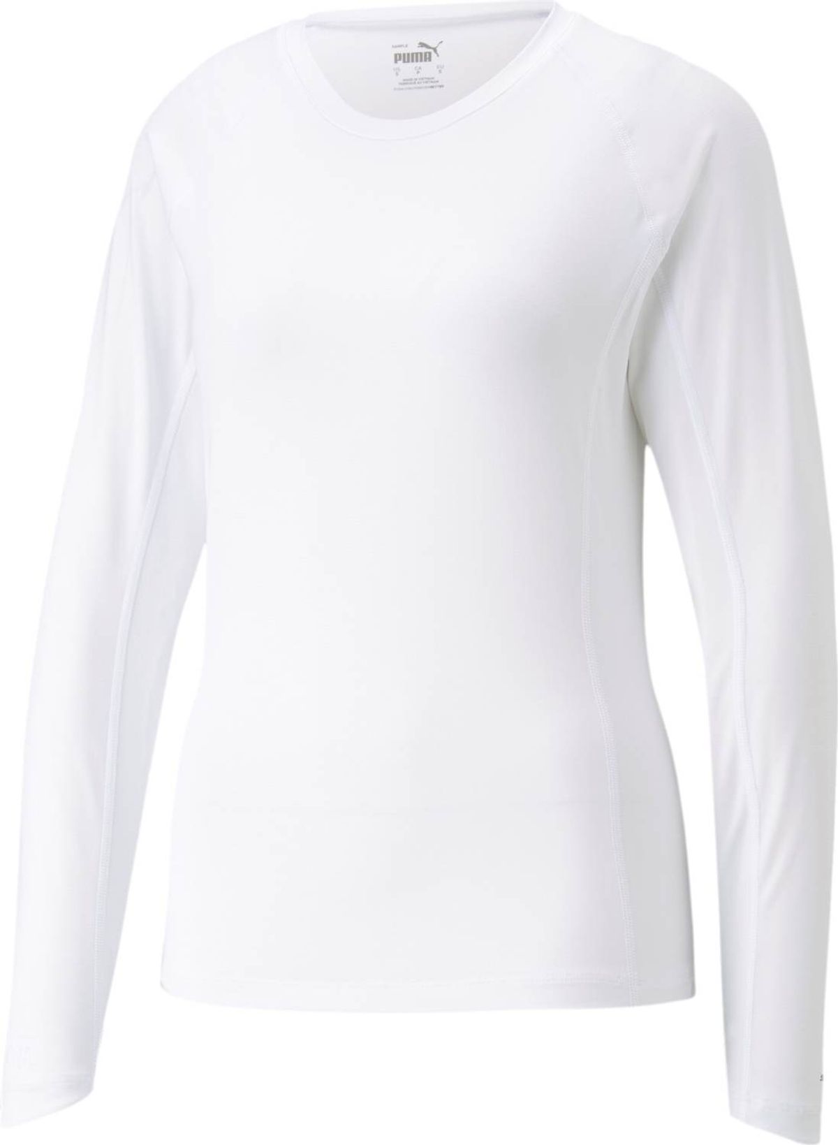 Puma Youv Ls Crew Dame Poloshirt Langærmet - Bright White - Str. S