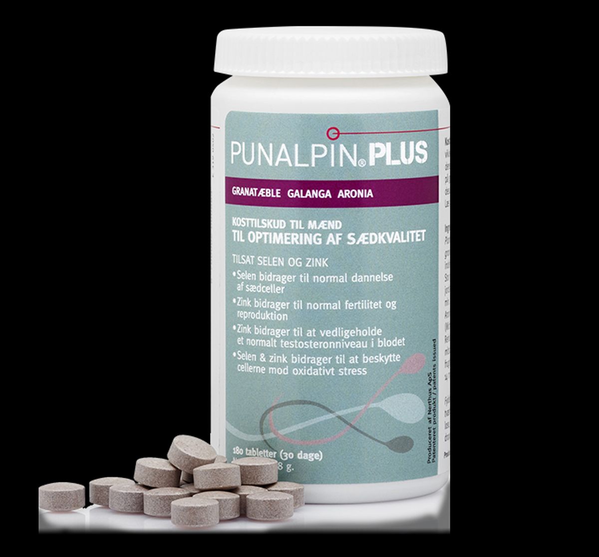 Punalpin ® PLUS (180 tabl.) Granatæble, galanga, aronia, zink, selen