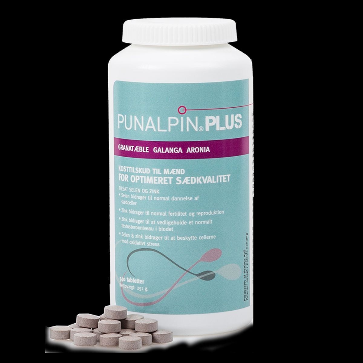 Punalpin ® PLUS (540 tabl.) Granatæble, galanga, aronia, zink, selen