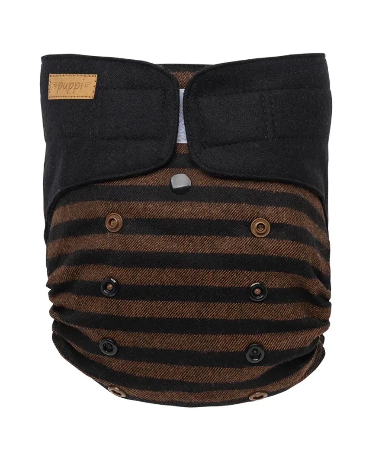 Puppi cover i merinould - bee wild - velcro - vælg størrelse - størrelse Onesize Plus SIO