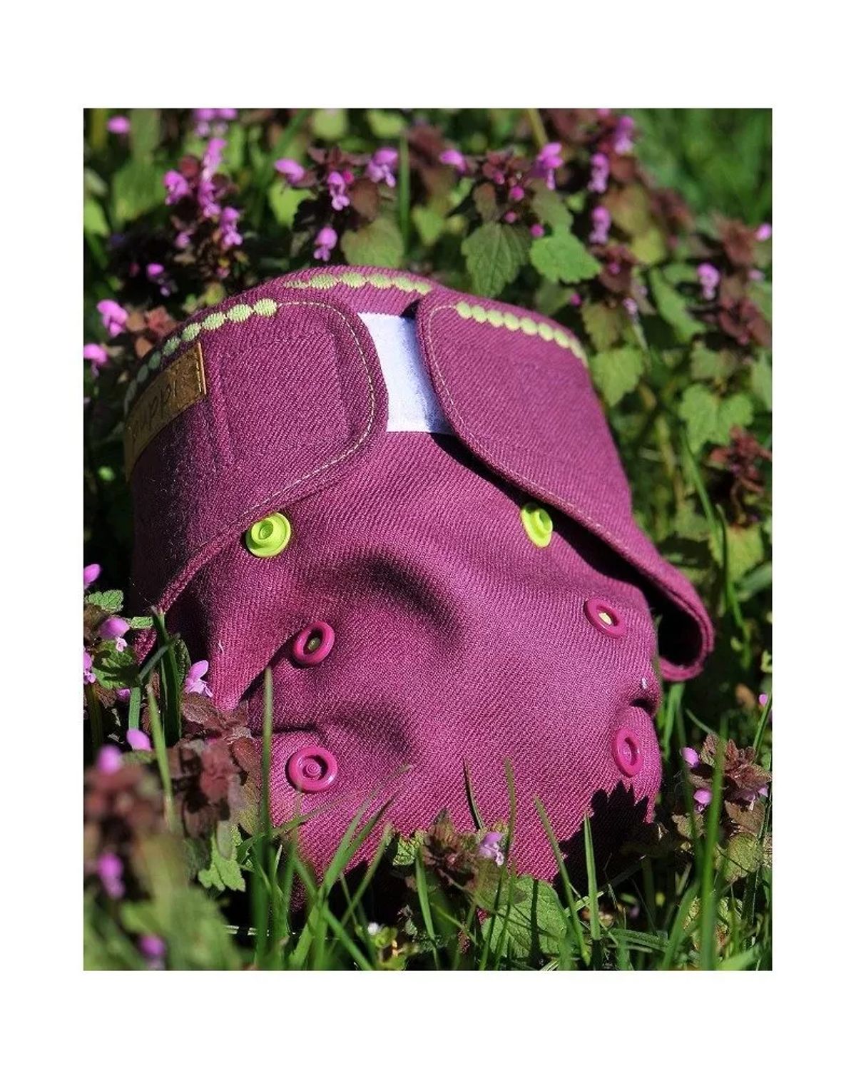 Puppi cover i merinould - forest flower - velcro - vælg størrelse - størrelse Onesize Plus SIO