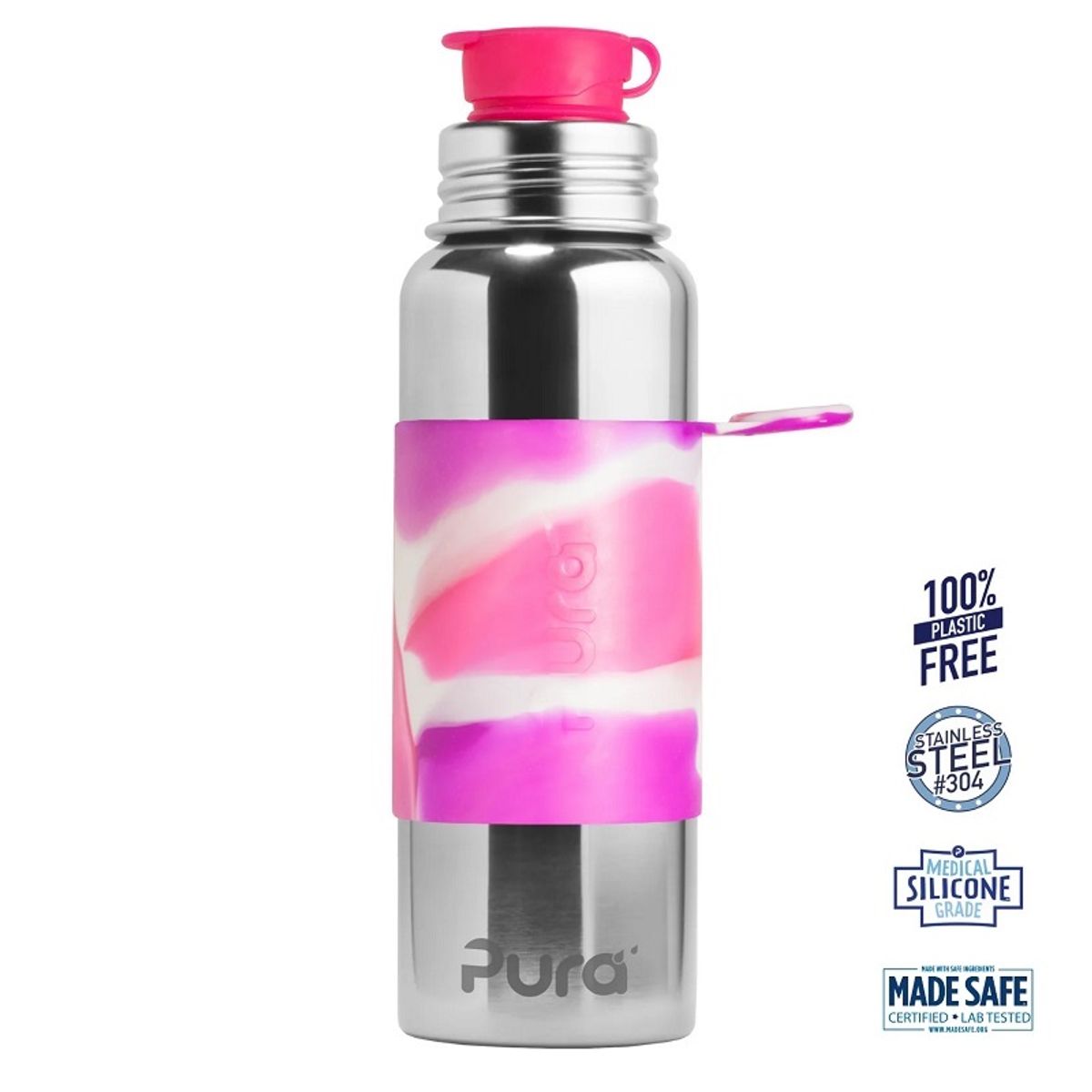 Pura® - Big Mouth SPORTSflaske Pink Swirl 850ml