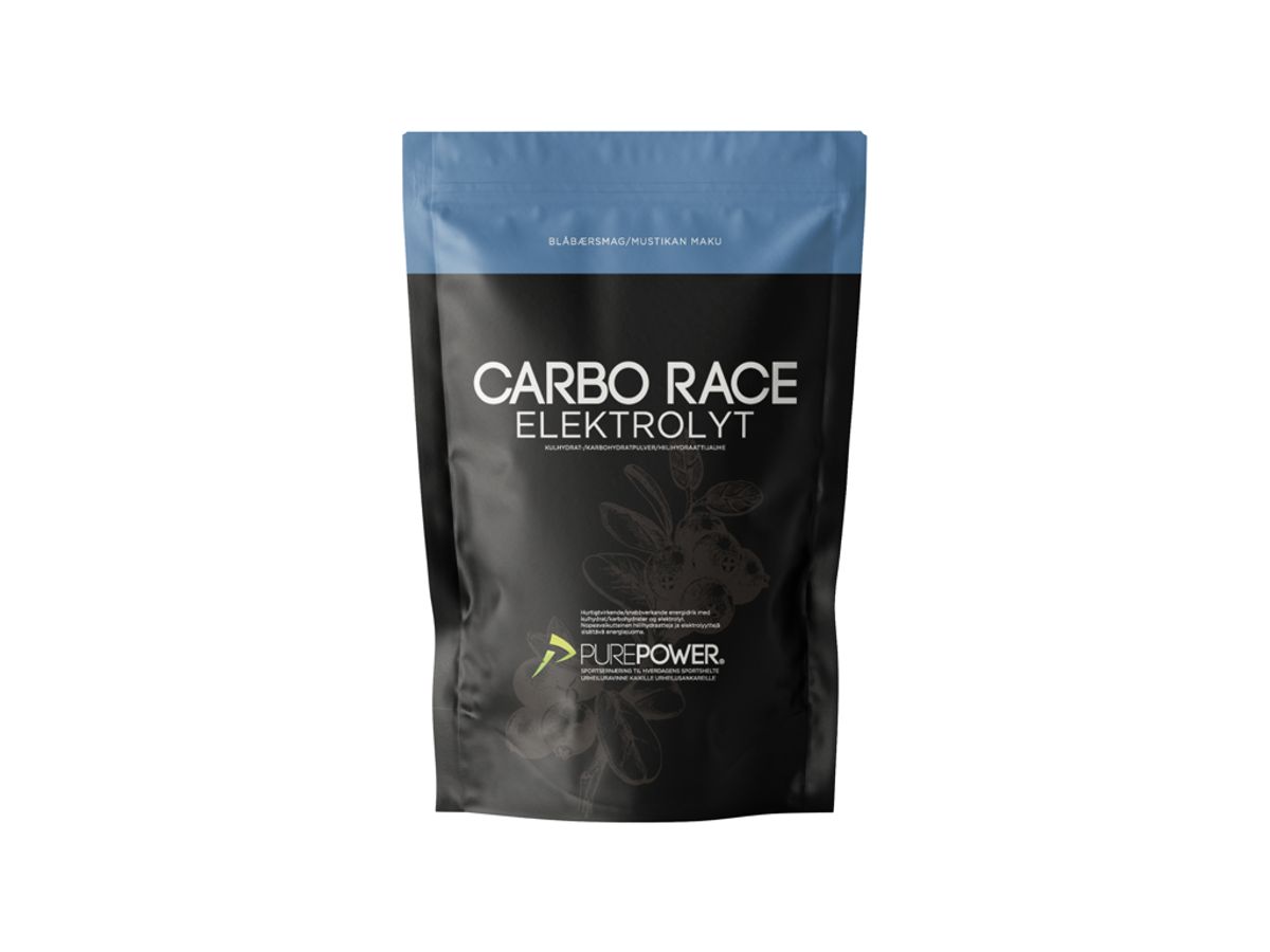 PurePower Carbo Race - Elektrolyt energidrik - Blåbær - 1,0 kg