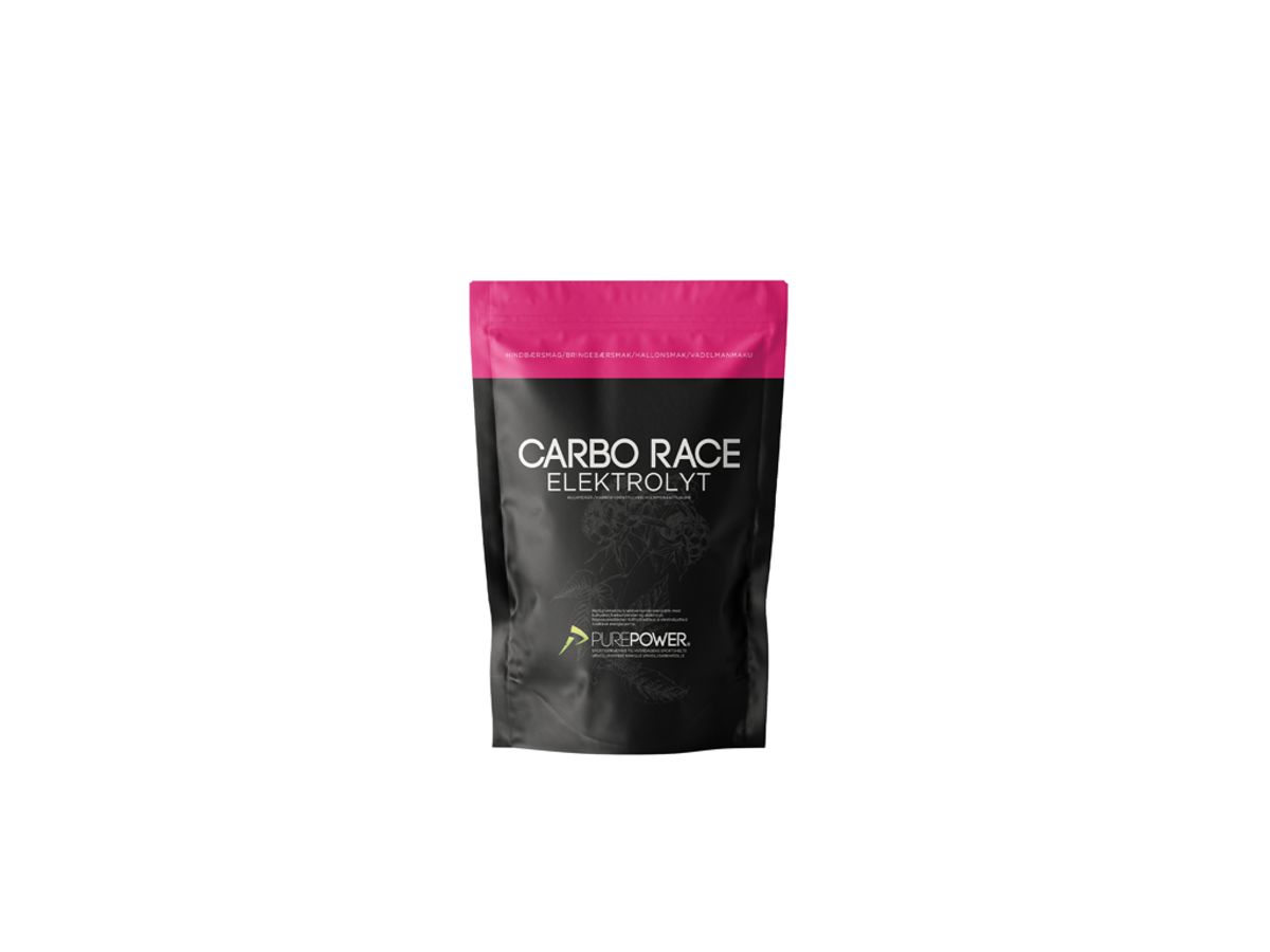 PurePower Carbo Race Elektrolyt - Energidrik - Hindbær - 1,0 kg