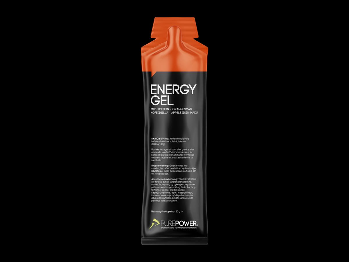 PurePower Energy gel - Appelsin med 60 mg koffein - 60 gram