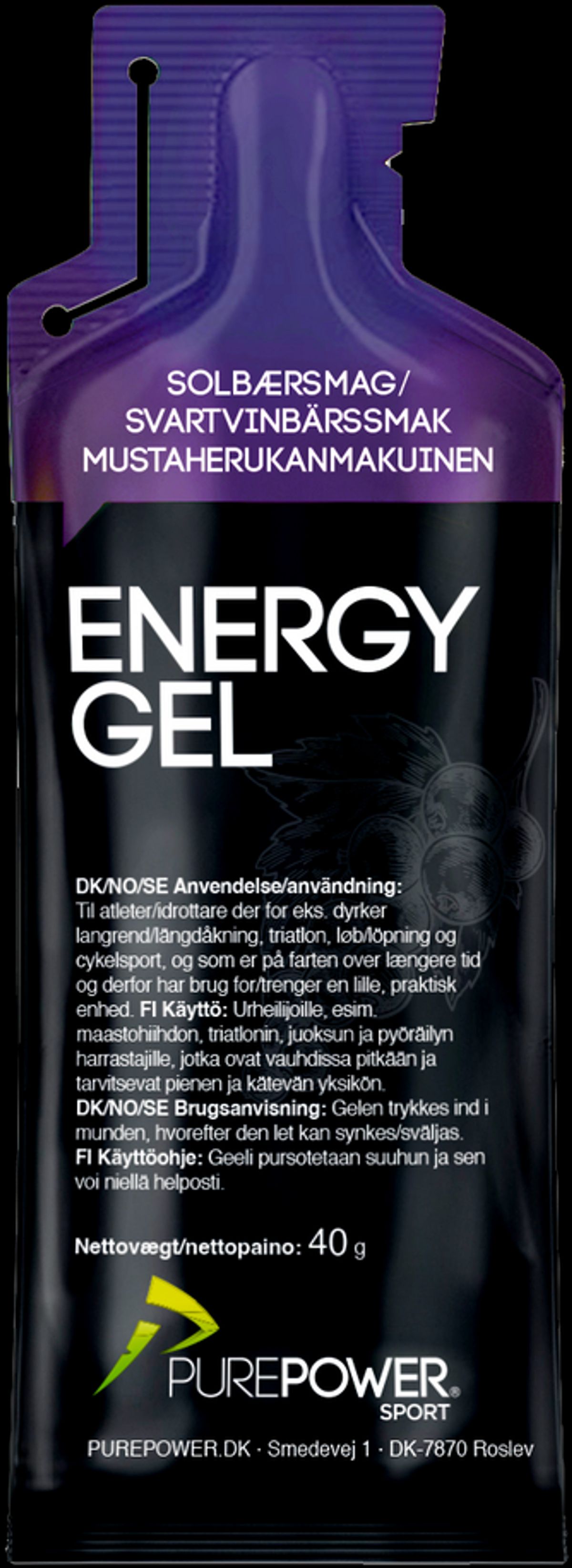 Purepower Energy Gel Solbær - 40g