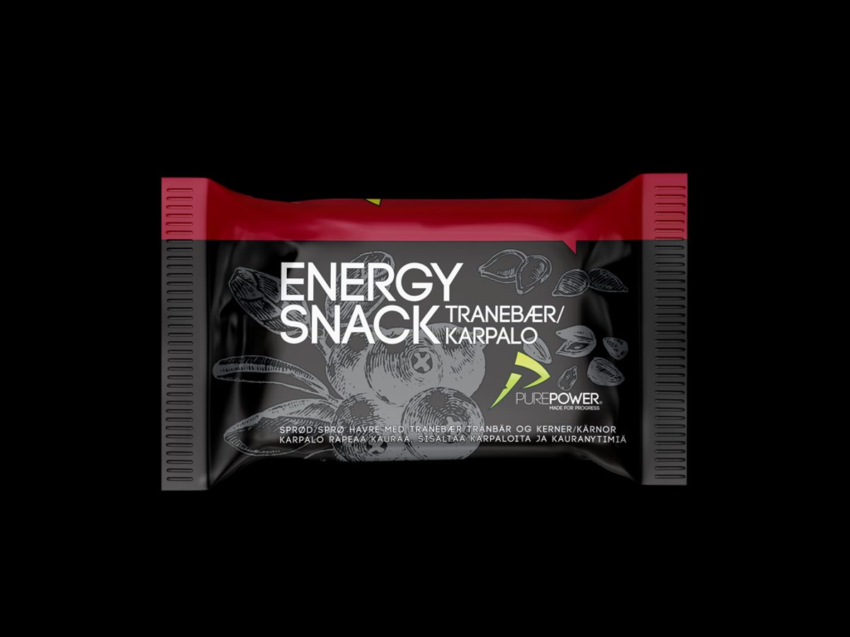 PurePower Energy Snack - Tranebær - 60 gram.