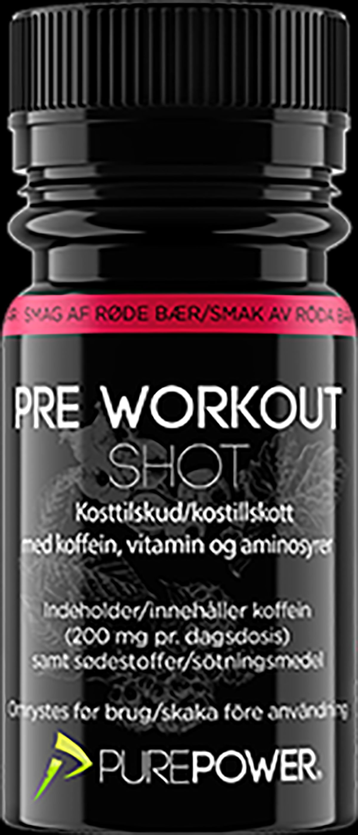 Purepower Pre-Workout Shot (PWO) Røde Bær - 60ml