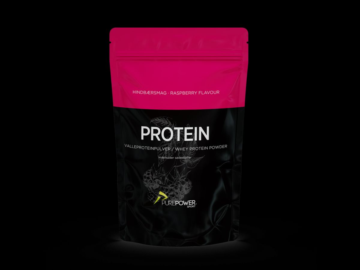 PurePower Proteinpulver - Valleproteindrik - Hindbær 400 g