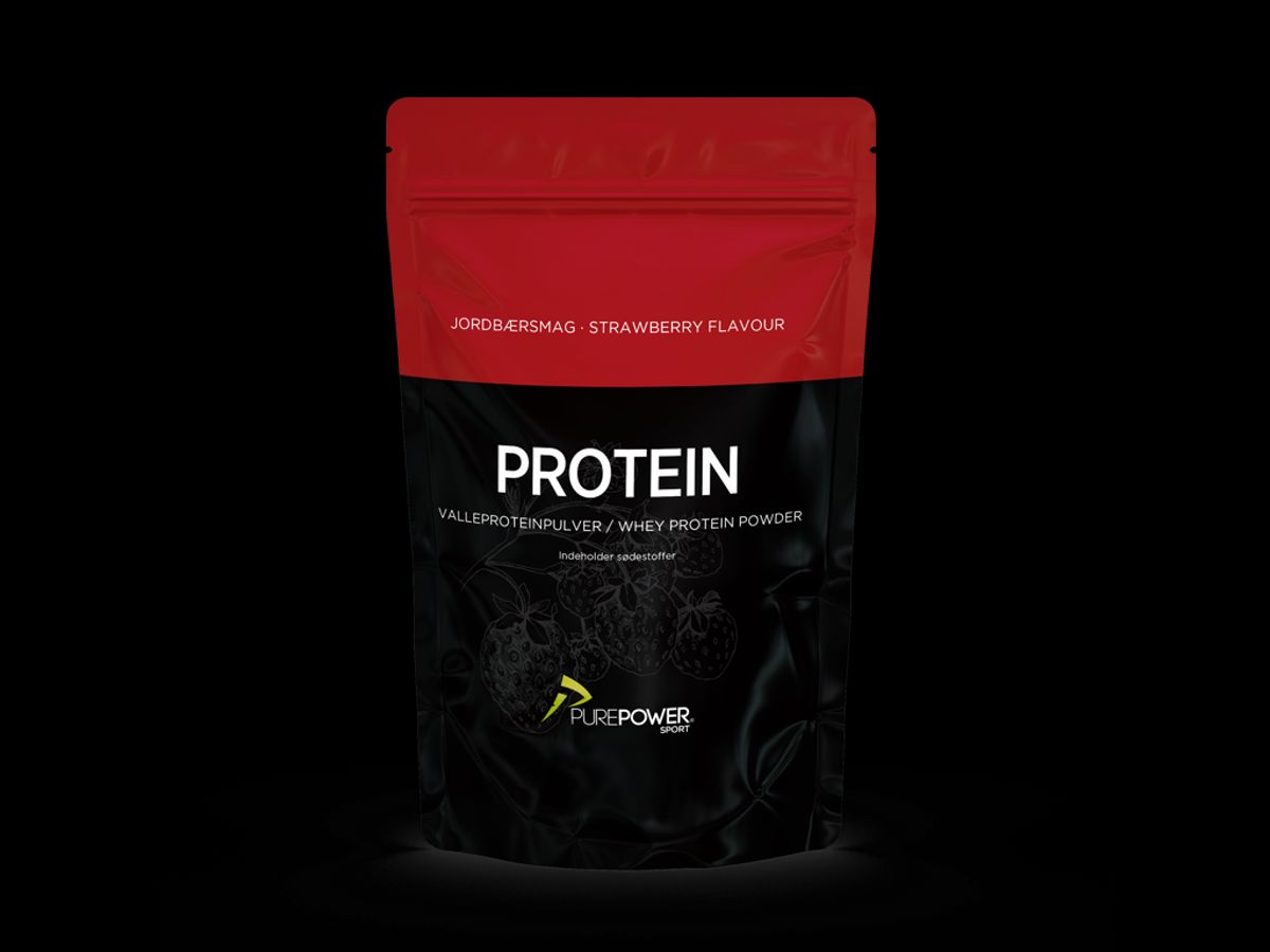 PurePower Proteinpulver - Valleproteindrik - Jordbær 400 g