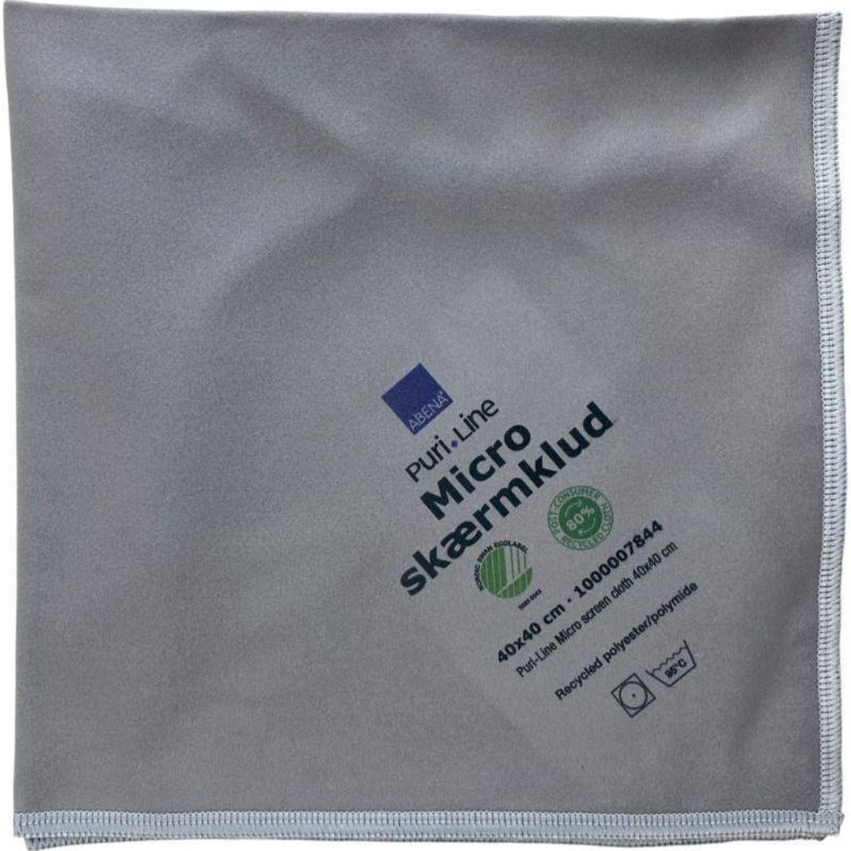 Puri-Line skærmklud 40 x 40 grå microfiber