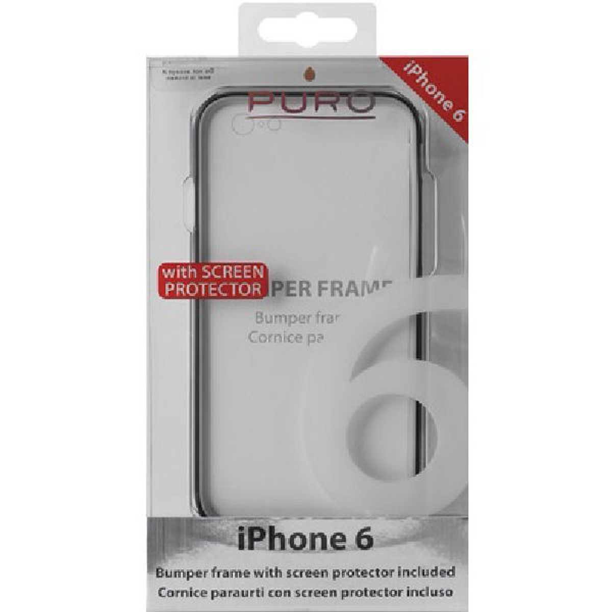 Puro bumper frame with screen protector included blue for iphone 6