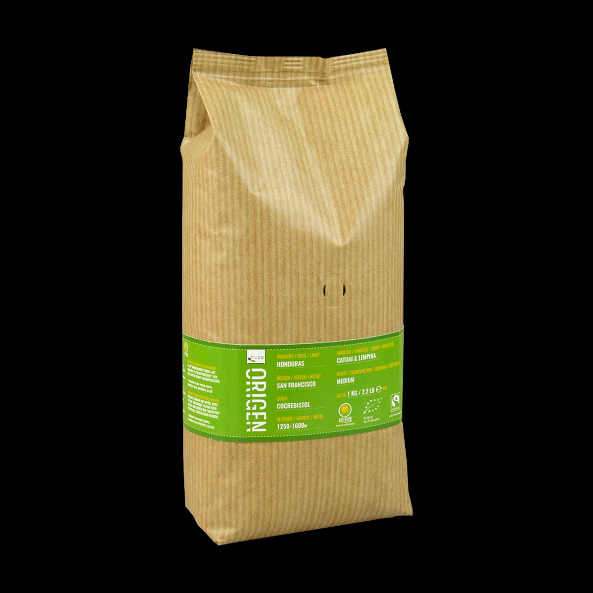 Puro Single Origin Kaffebønner - 1 kg.