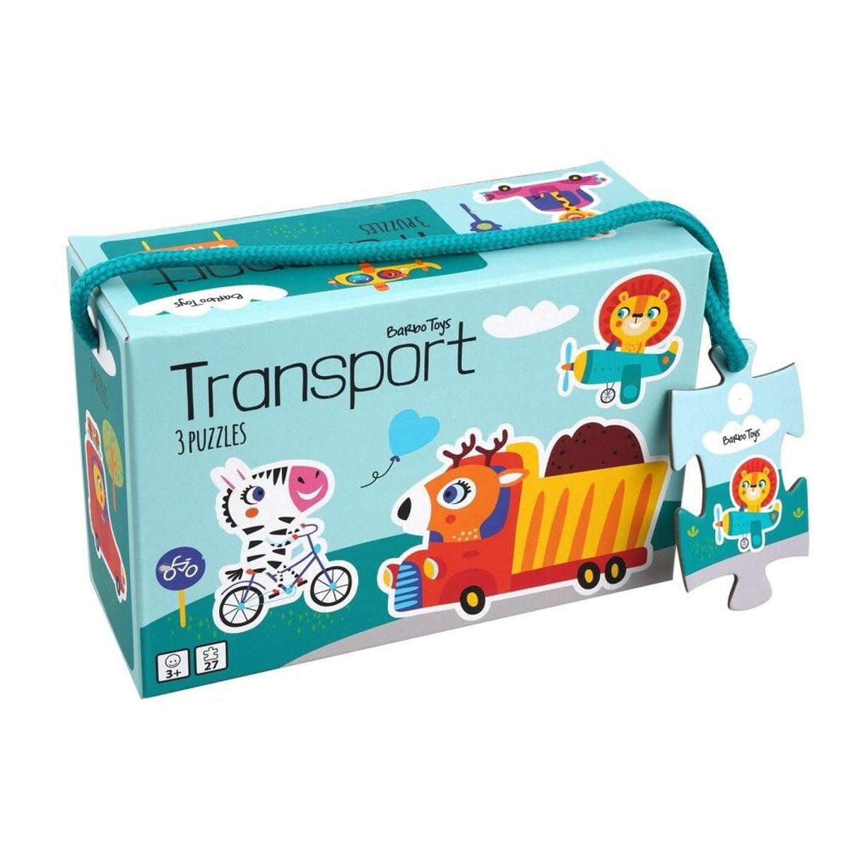 Puslespil i pap - Transport 3i1