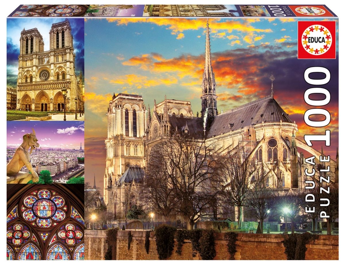 Puslespil Notre Dame collage 1000 brikker