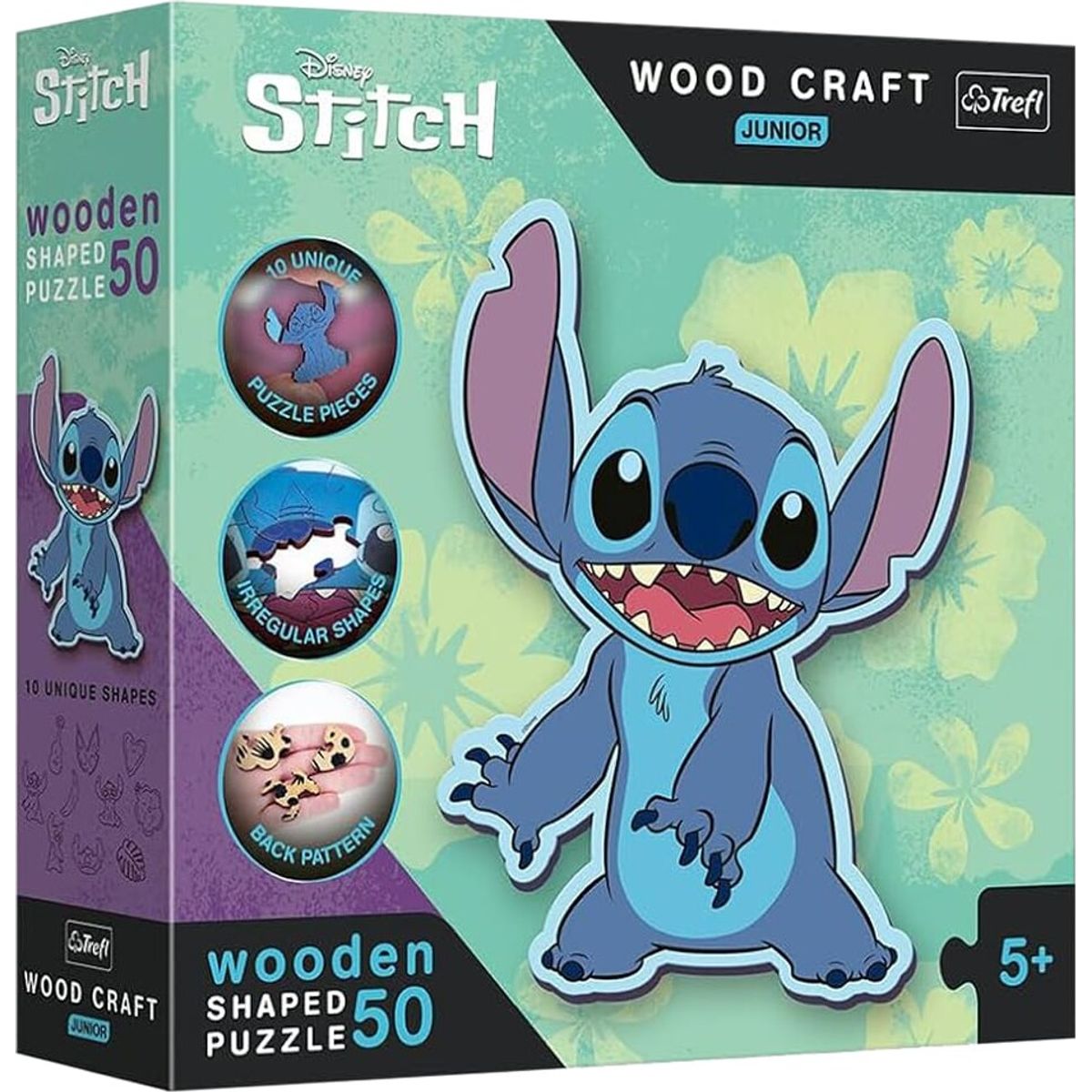 Puzzle - Wooden Shaped Junior - Lilo & Stitch (50 Pieces)