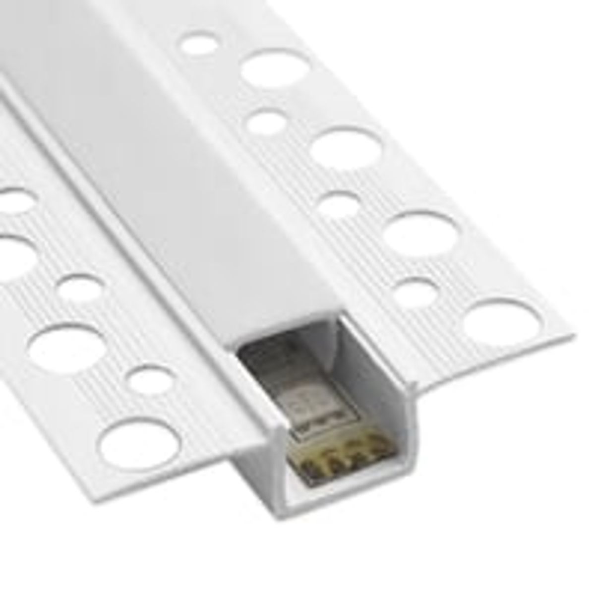 PVC profil 50x12 til indspartling af LED strips, hvid, inkl. mlkehvidt cover, 1 meter