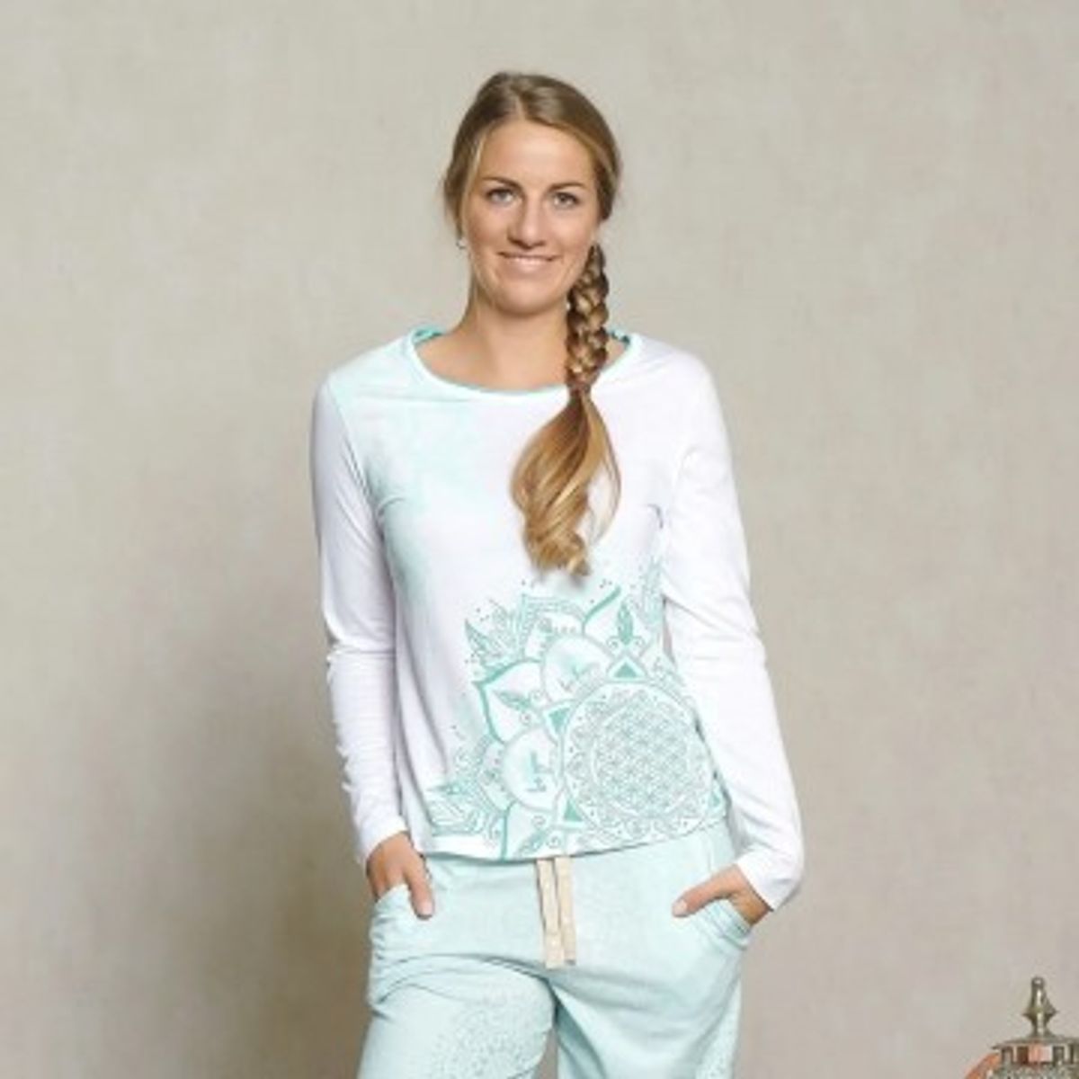 Pyjamas bluse - mint - Størrelse: L - Nattøj - Spirit Of Om - GodKarmaShop