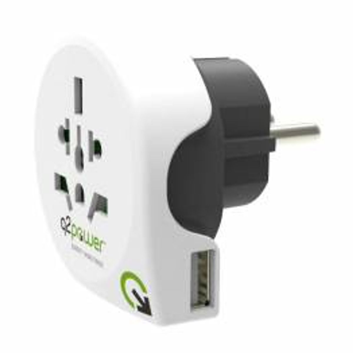 Q2Power Ultimative Rejseadapter verden til USA/UK/EU/AUS m. USB stik