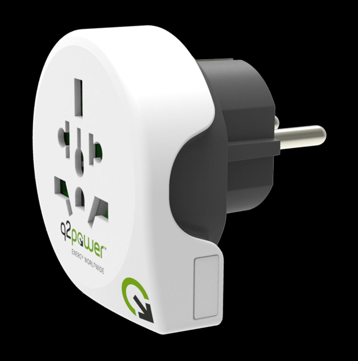 Q2Power World to Europe rejseadapter