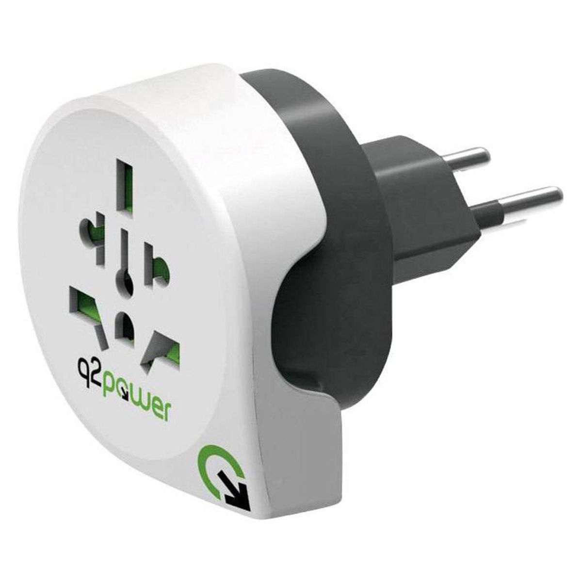 Q2Power World to Switzerland + Italy + Brazil Rejseadapter