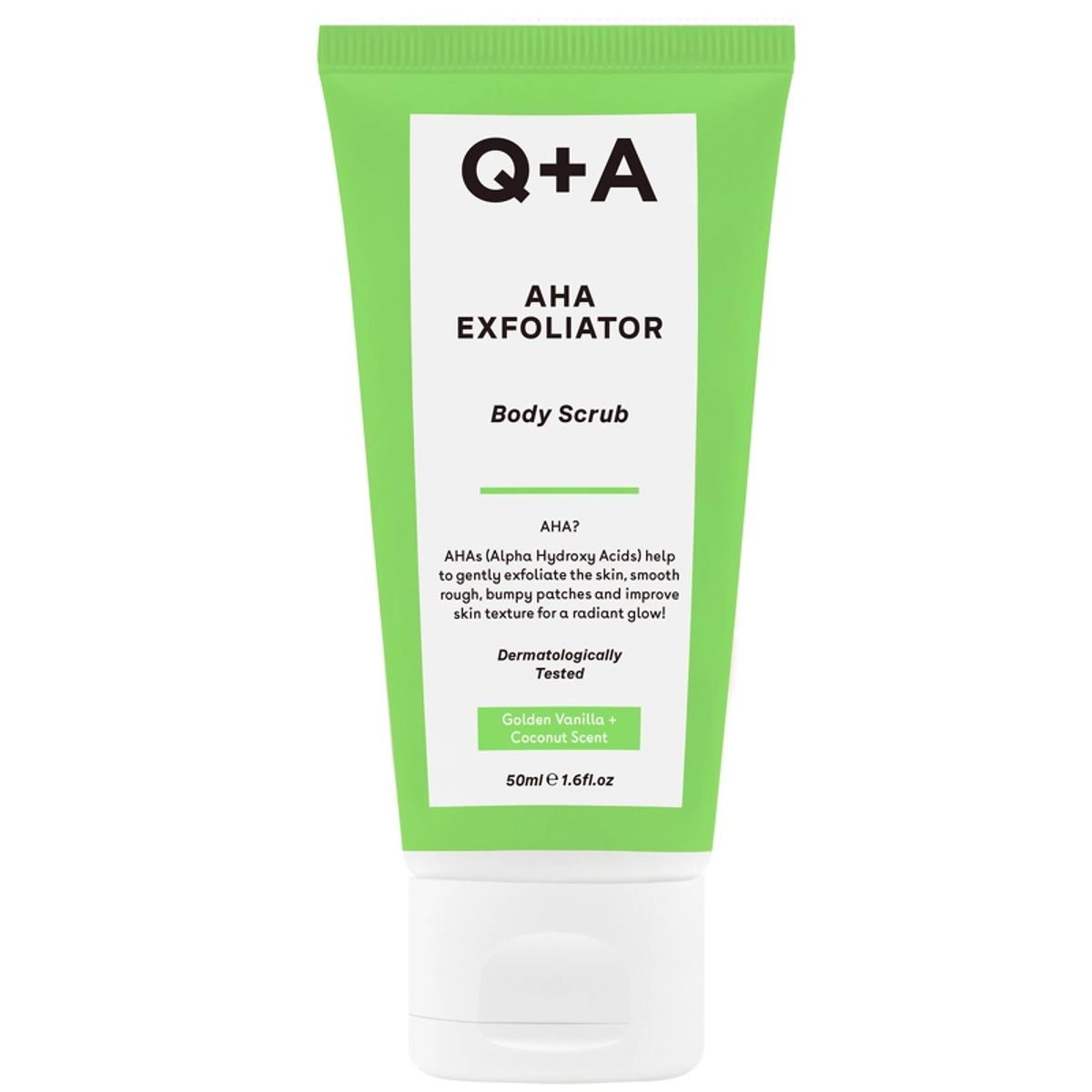 Q+A AHA Exfoliator Body Scrub Travel Size 50 ml