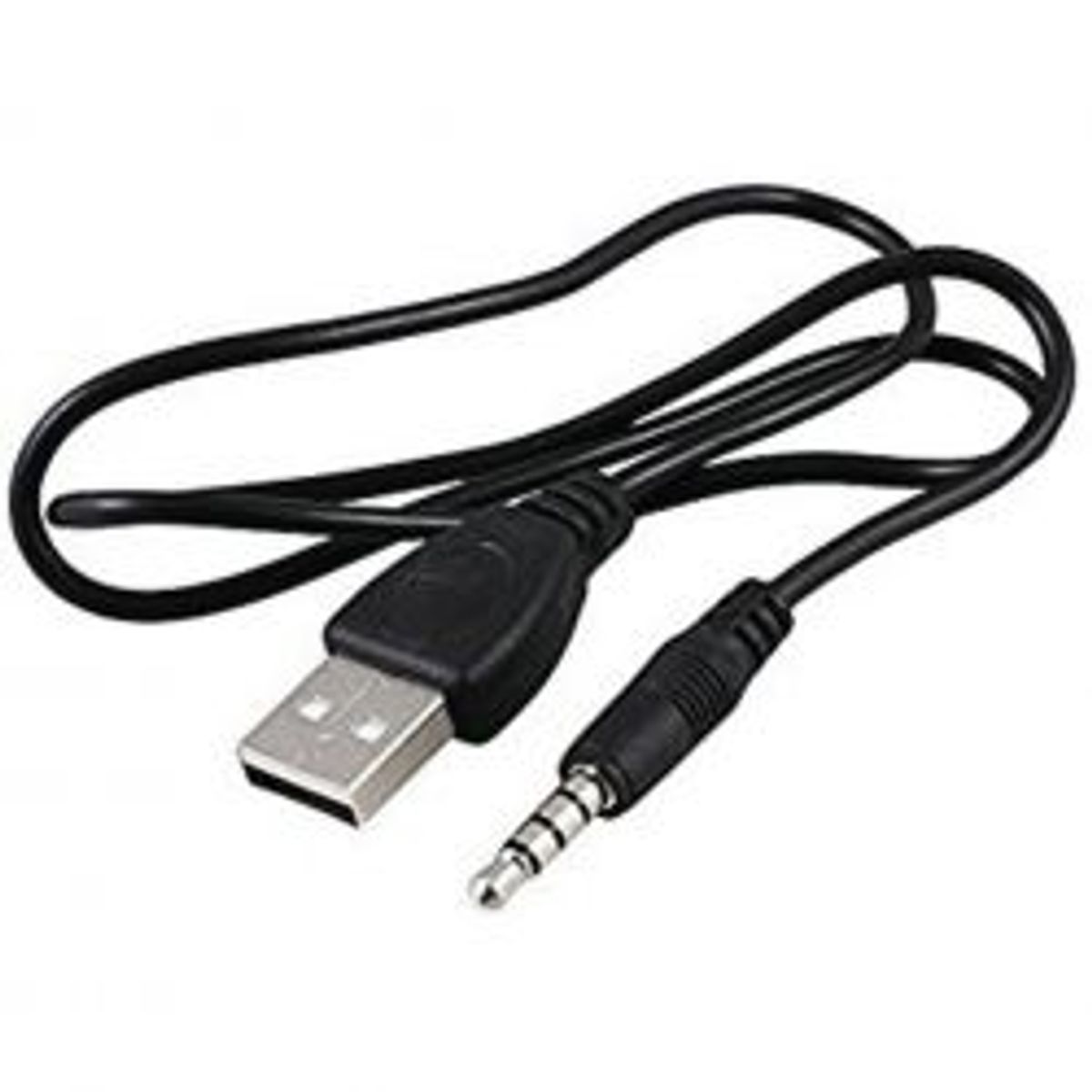 Qbulk Usb A 2,0 - 3,5 Minijack, 1m, Sort - Ledning