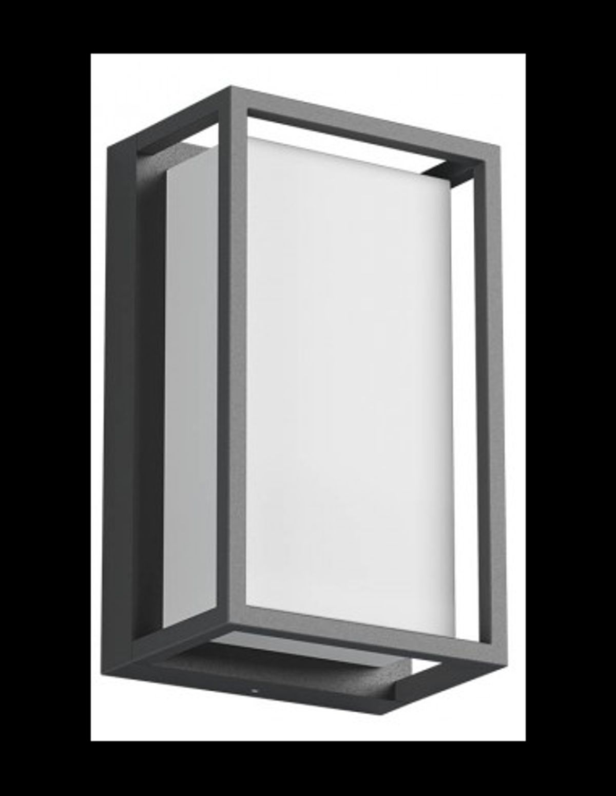 QUADRIS Væglampe i aluminium og polycarbonat H24 cm 1 x 12W SMD LED - Mat mørkegrå