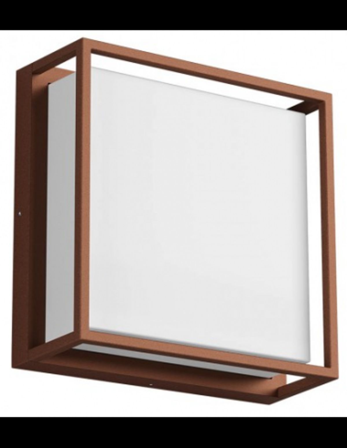 QUADRIS Væglampe i aluminium og polycarbonat H25 cm 1 x 20W SMD LED - Mat corten