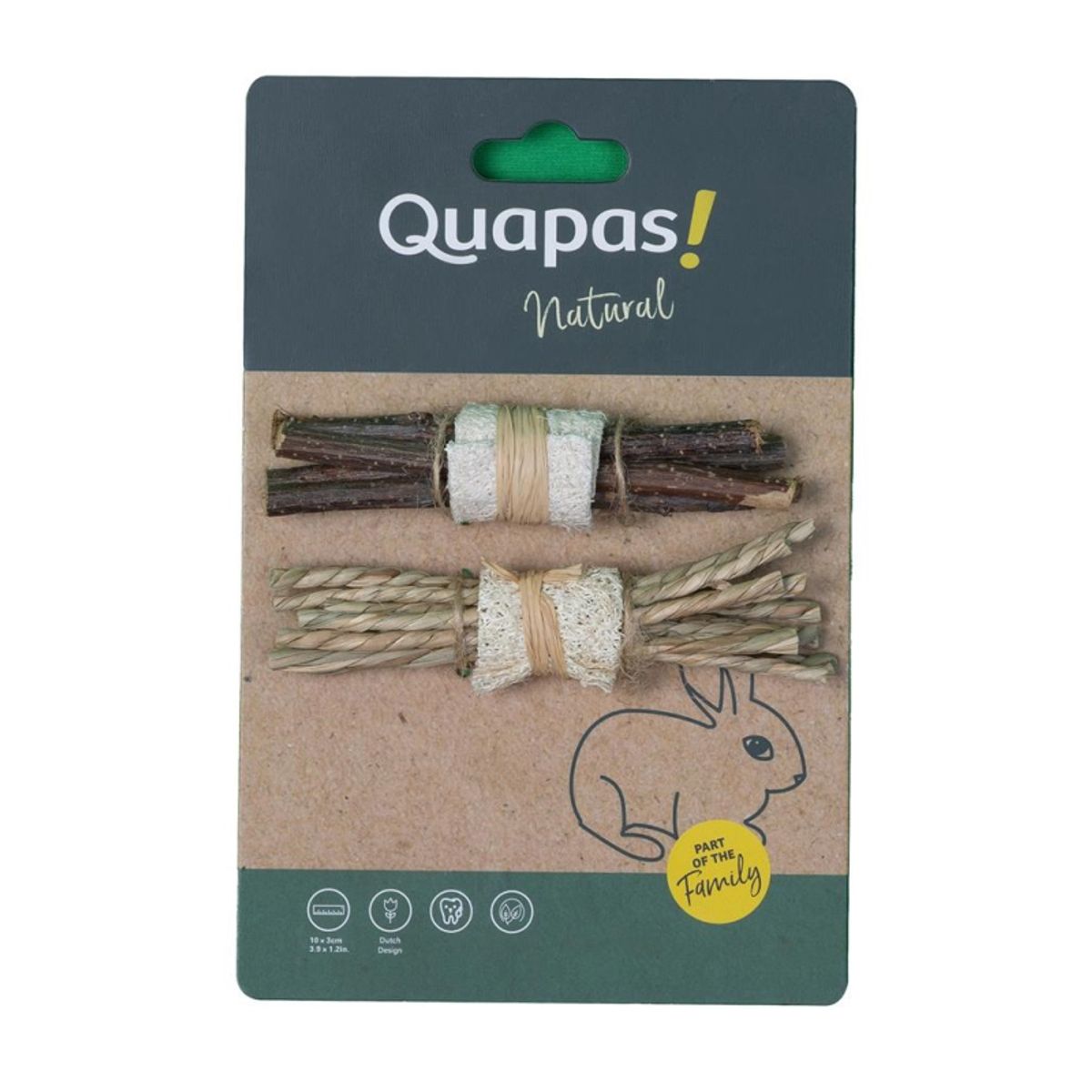 Quapas Naturtyg, 10x3cm, 2 stk